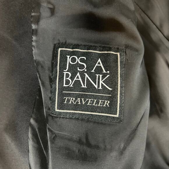 Jos A Bank Slim Fit 100% Wool Blazer Sport Coat Black 42 Regular - Picture 3 of 9